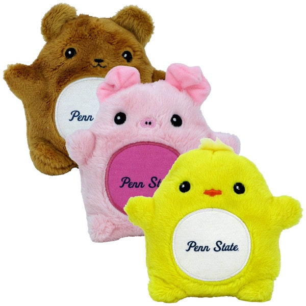 plush fan-cake bear, pig, and duck with script Penn State